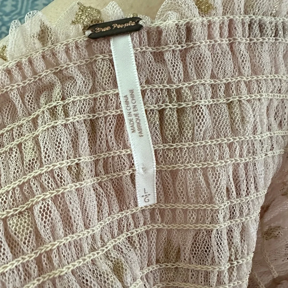 Free People Starbright Dress metallic gold bodice long tunic - Picture 16 of 16